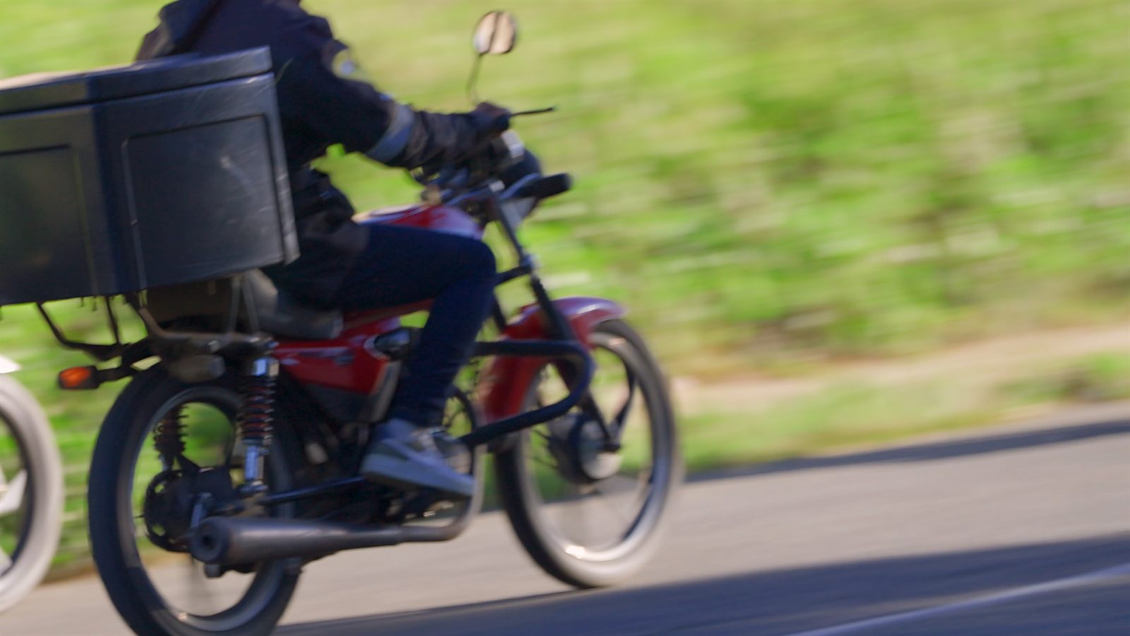 A ZhapZhap courier on a Gauteng road